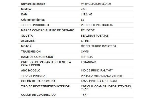 peugeot 207 del año 2009