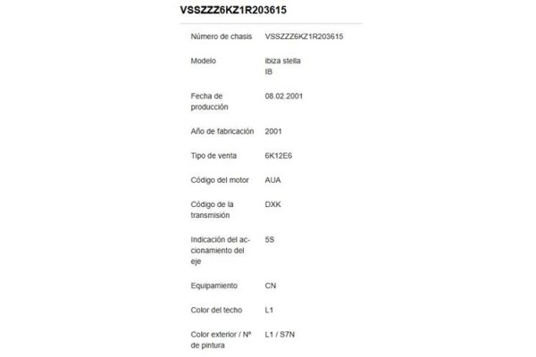seat ibiza (6k1) del año 2001