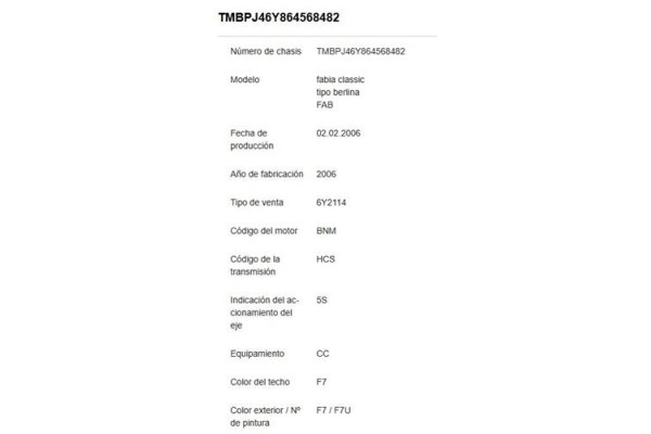 skoda fabia (6y2/6y3) del año 2006