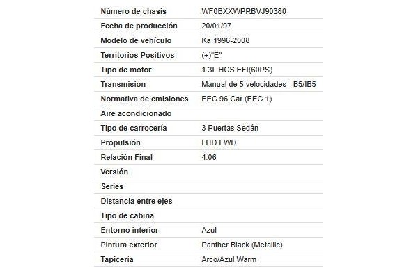 ford ka (ccq) del año 1997