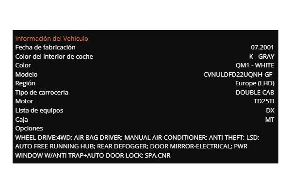nissan pickup (d22) del año 2002