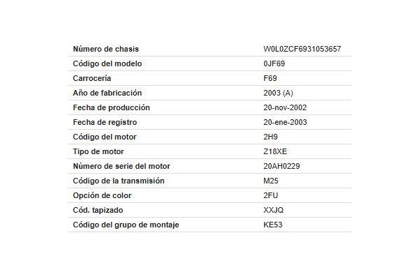 opel vectra c berlina del año 2003