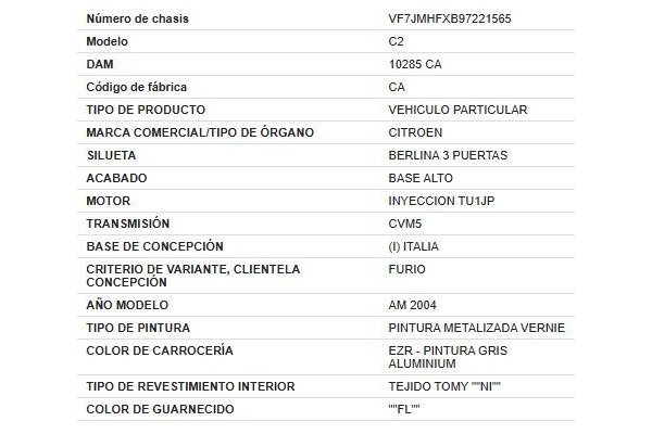 citroen c2 del año 2005