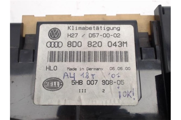 Recambio de mandos climatizador para audi a4 berlina (b5) 1.8 t (132kw) referencia OEM IAM (8D0820043M) (5HB007908-05) 