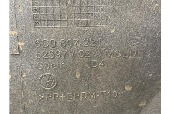 Recambio de paragolpes delantero para volkswagen polo v (6c1) 1.4 advance bmt referencia OEM IAM 6C0807221 52397 