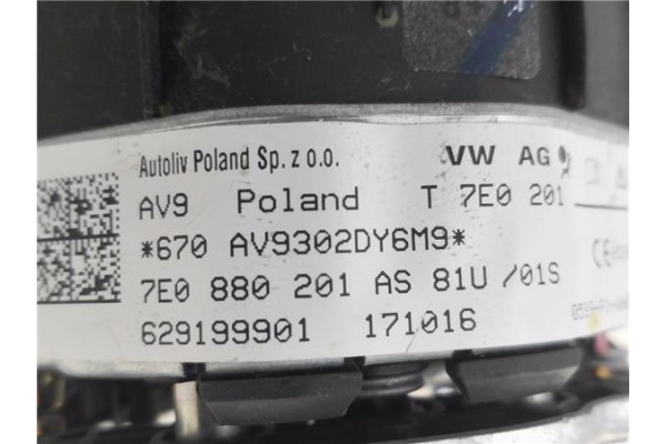 Recambio de kit airbag para volkswagen t6 transporter furgón/combi (sg) 2.0 kombi 4motion referencia OEM IAM 7E0880201AS 7E09596