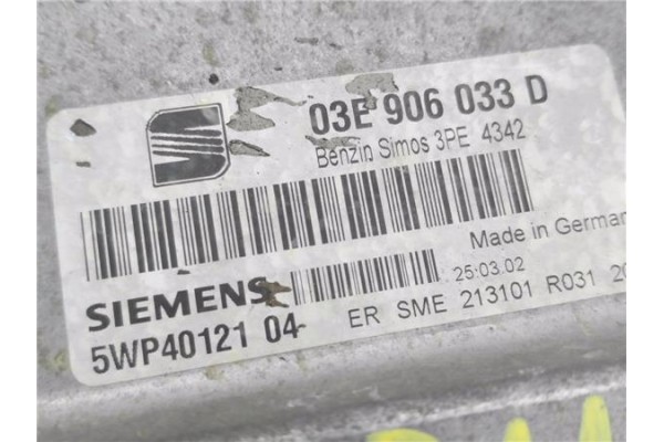 Recambio de centralita para seat ibiza (6l1) 1.2 cool referencia OEM IAM 03E906033D 5WP4012104 