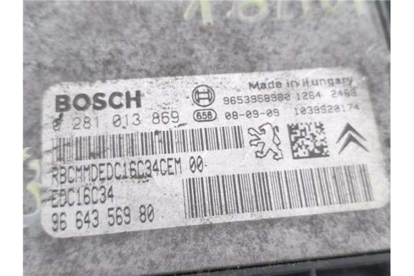 Recambio de centralita para peugeot expert furgón (vf3a_, vf3u_, vf3x_) 1.6 hdi 90 referencia OEM IAM 9664356980 281013869 