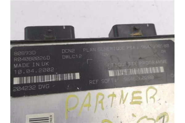 Recambio de centralita para peugeot partner furgón (5) 1.9 d referencia OEM IAM 9641390180 R04080026D 