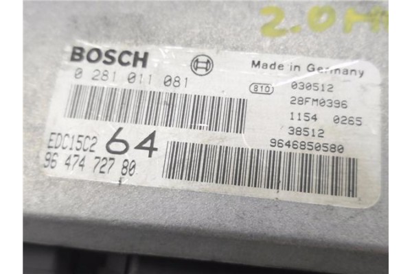 Recambio de centralita para peugeot 307 (3a/c) 2.0 hdi 110 referencia OEM IAM 9647472780 281011081 