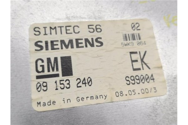 Recambio de centralita para opel vectra b berlina 2.0 básico (1999) referencia OEM IAM 09153240 5WK9064 