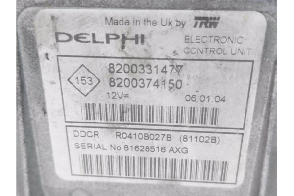 Recambio de centralita para renault clio ii fase ii (b/cb0) 1.5 authentique referencia OEM IAM 8200331477 8200374150 