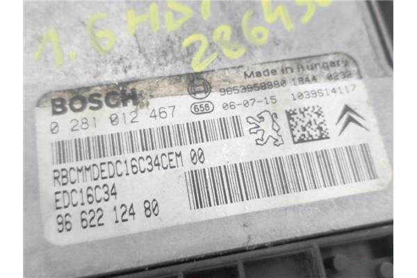 Recambio de centralita para peugeot 207 1.6 hdi referencia OEM IAM 9662212480 281012467 