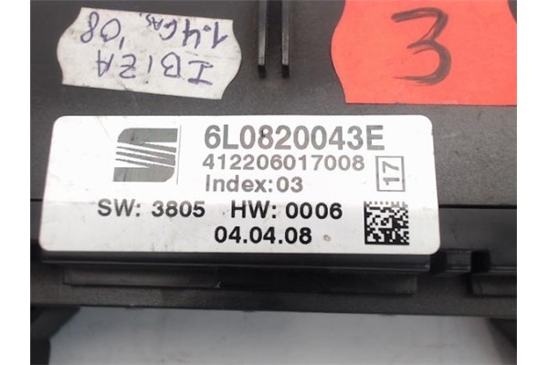 Recambio de mandos climatizador para seat ibiza (6l1) referencia OEM IAM (6L0820043E) (412206017008) 