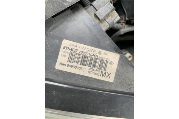 Recambio de faro delantero izquierdo para renault grand scénic iii (jz0/1_) 1.5 dci referencia OEM IAM 260601946R 89906003 