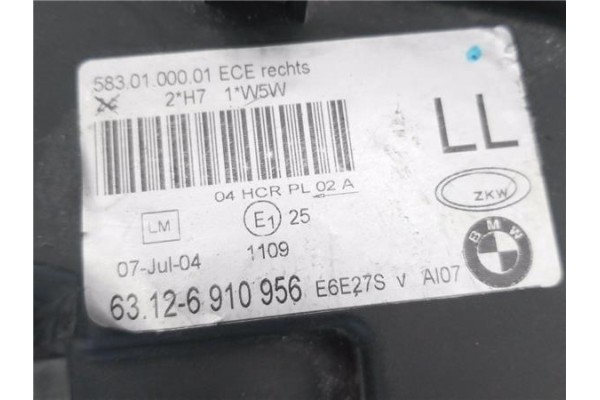 Recambio de faro delantero dcho para bmw serie 3 compacto (e46) 2.0 318ti referencia OEM IAM 63126910956  