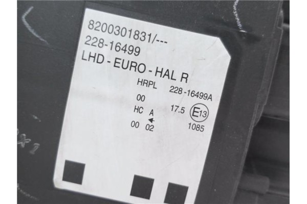 Recambio de faro delantero dcho para renault modus i 1.5 dci (fp0d, jp0d) referencia OEM IAM 8200301831  