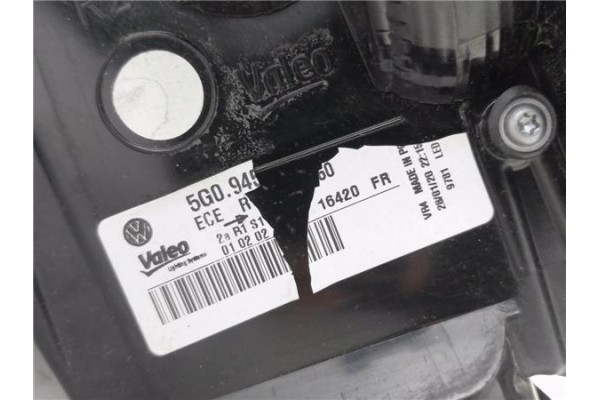 Recambio de piloto trasero derecho para volkswagen golf vii berlina (bq1/be2) 1.6 sport referencia OEM IAM 5G0945312B  