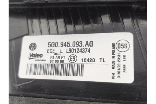 Recambio de piloto porton trasero izquierdo para volkswagen golf vii berlina (bq1/be2) 1.6 sport referencia OEM IAM 5G0945093AG 