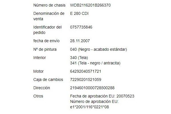 mercedes-benz clase e (bm 211) berlina del año 2008