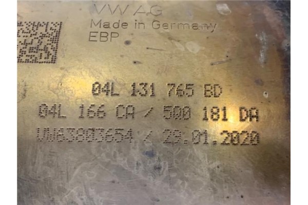 Recambio de catalizador para volkswagen golf vii berlina (bq1/be2) 1.6 sport referencia OEM IAM 04L131765BD 5Q0181DA 