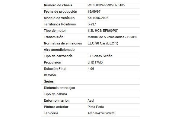 ford ka (ccq) del año 1997