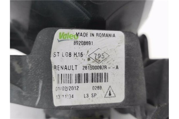 Recambio de faro antiniebla derecho para renault grand scénic iii (jz0/1_) 1.5 dci referencia OEM IAM 261500097R 89208691 