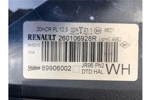 Recambio de faro delantero dcho para renault grand scénic iii (jz0/1_) 1.5 dci referencia OEM IAM 260106928R 89906002 