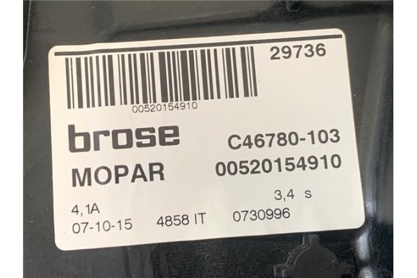 Recambio de elevalunas electrico delantero derecho para jeep renegade (bu) 1.6 limited fwd referencia OEM IAM C46780103 52015491