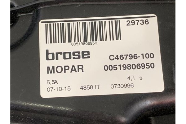 Recambio de elevalunas electrico trasero derecho para jeep renegade (bu) 1.6 limited fwd referencia OEM IAM C46796100 519806950 