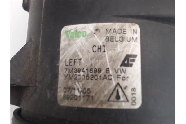 Recambio de faro antiniebla izquierdo para seat alhambra (7v9) referencia OEM IAM  YM2115201AC 