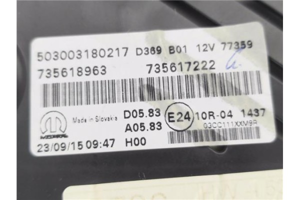 Recambio de cuadro completo para jeep renegade (bu) 1.6 limited fwd referencia OEM IAM 503003180217 735618963 
