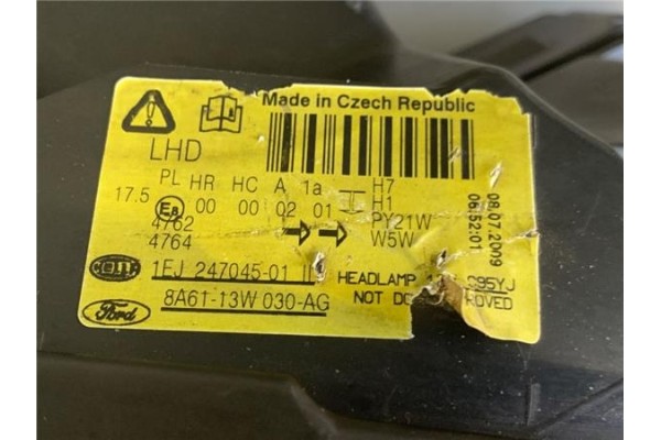 Recambio de faro delantero izquierdo para ford fiesta vi 1.25 referencia OEM IAM 8A6113W030G 1EJ24704501 