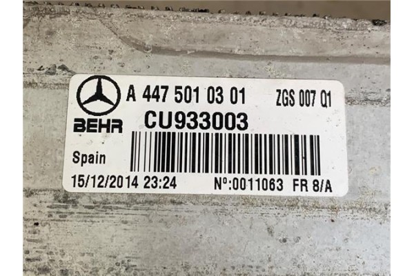 Recambio de intercooler para mercedes-benz vito furgón (447) 2.1 114/116 cdi, 119 cdi/bt 4x4 extralang (447.605) referencia OEM 
