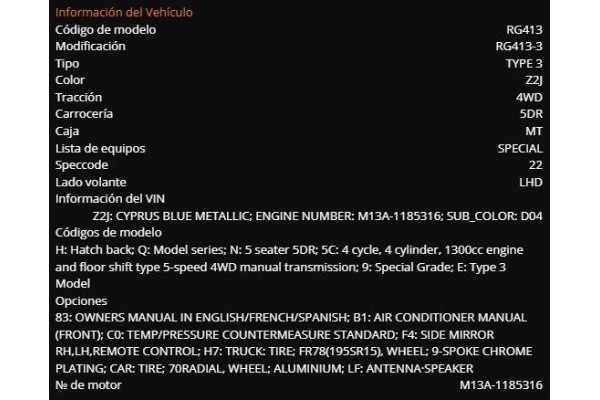 suzuki ignis (rg/fh) del año 2003