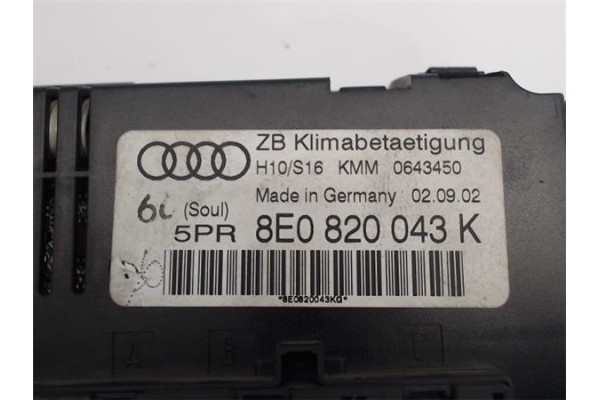 Recambio de mandos climatizador para audi a3 (8p1) referencia OEM IAM (8E0820043K) (0643450) 