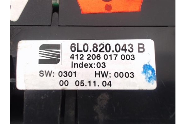Recambio de mandos climatizador para seat ibiza (6l1) referencia OEM IAM (6L0820043B) (412206017003) 