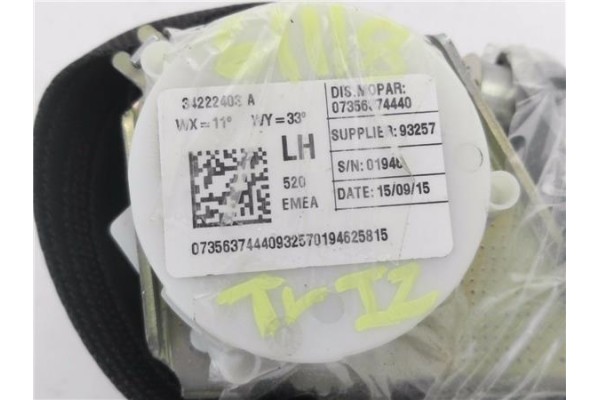Recambio de cinturon seguridad trasero izquierdo para jeep renegade (bu) 1.6 limited fwd referencia OEM IAM 34222403A  