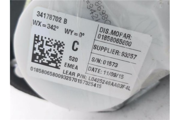 Recambio de cinturon seguridad trasero central para jeep renegade (bu) 1.6 limited fwd referencia OEM IAM 34178702B  
