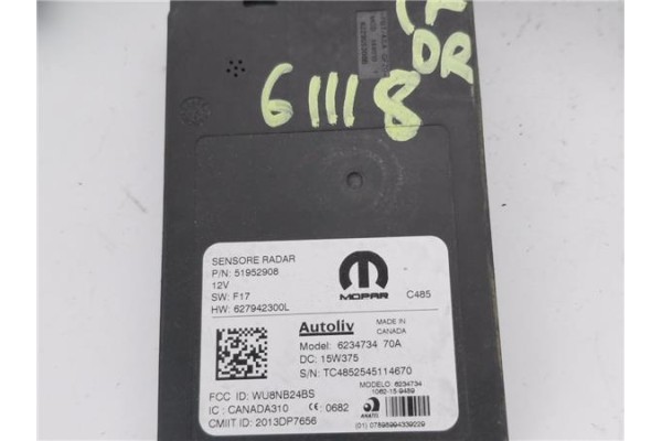 Recambio de sensor parking trasero para jeep renegade (bu) 1.6 limited fwd referencia OEM IAM 51952908 519999650 