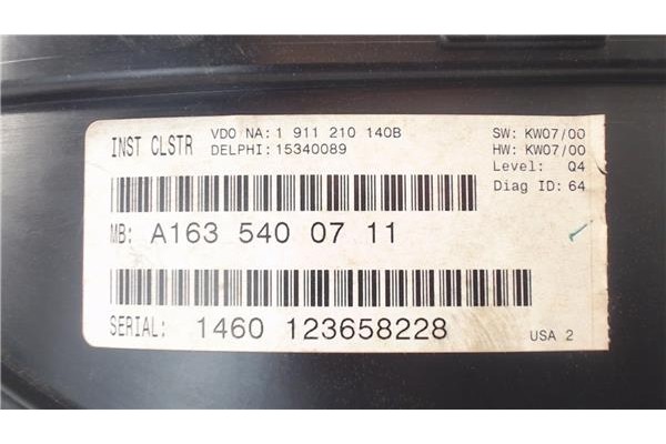 Recambio de cuadro completo para mercedes-benz clase m (bm 164) 3.0 ml 280 cdi (164.120) referencia OEM IAM A1635400711 15340089