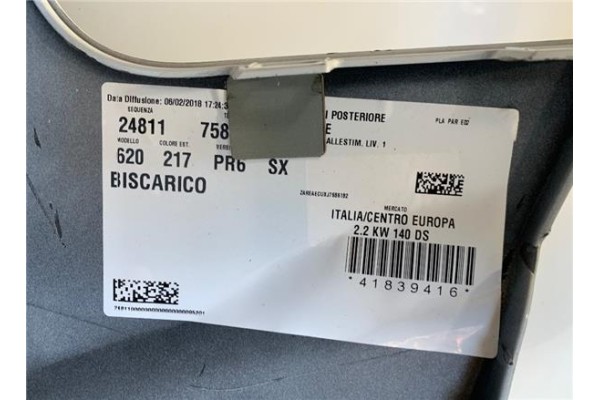 Recambio de paragolpes trasero para alfa romeo giulia (952) 2.2 super referencia OEM IAM 156142251 1426080 