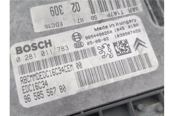 Recambio de centralita para peugeot 206 1.4 hdi eco 70 referencia OEM IAM 9658556780 281011783 