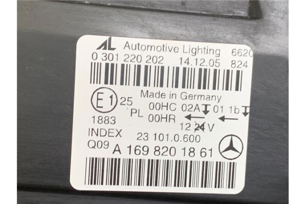 Recambio de faro delantero dcho para mercedes-benz clase b (bm 245) 1.7 170 (245.232) referencia OEM IAM A1698201861 301220202 