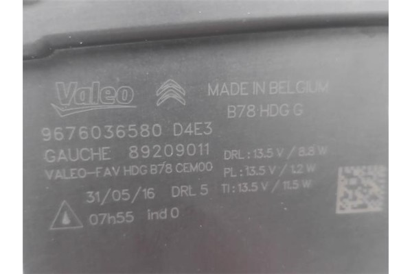 Recambio de faro delantero izquierdo para citroen c4 grand picasso/spacetourer 2.0 exclusive referencia OEM IAM 9676036580  