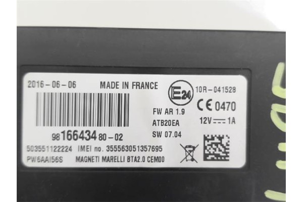 Recambio de centralita para citroen c4 grand picasso/spacetourer 2.0 exclusive referencia OEM IAM 9816643480  