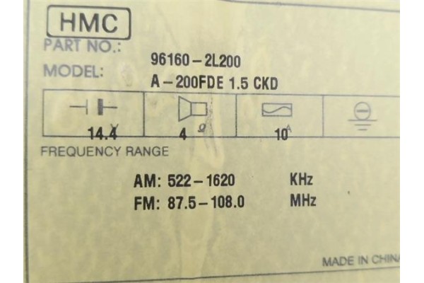 Recambio de radio / cd para hyundai i30 (fd) 1.6 comfort referencia OEM IAM 961602L200  