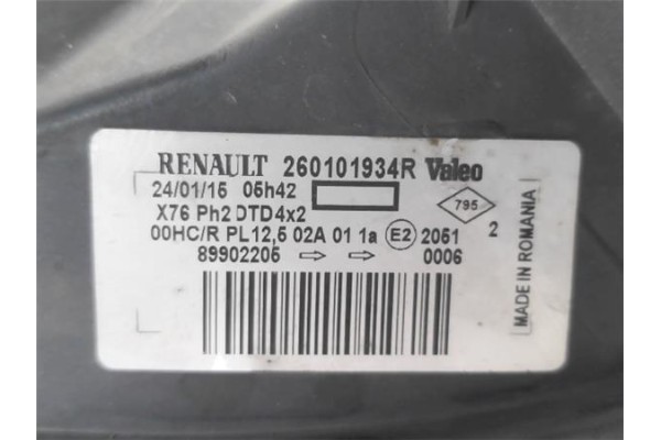 Recambio de faro delantero dcho para renault kangoo i (f/kc0) 1.5 dci (kc07) referencia OEM IAM 260101934R  