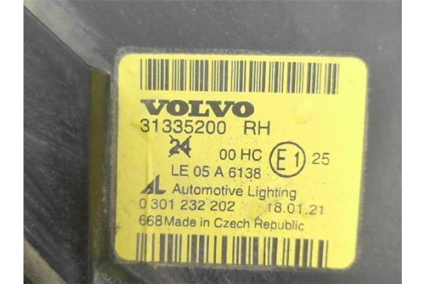 Recambio de faro delantero dcho para volvo c30 1.6 d referencia OEM IAM 31335200RH  