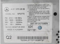 Recambio de radio / cd para mercedes-benz clase e (bm 211) berlina 3.0 e 280 cdi (211.020) referencia OEM IAM A2118702889  